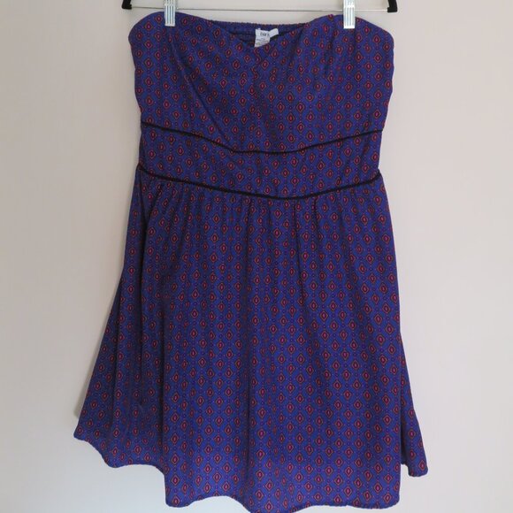 Bar III | Size XL | Indigo Geometric Strapless Mini Dress - Picture 1 of 9